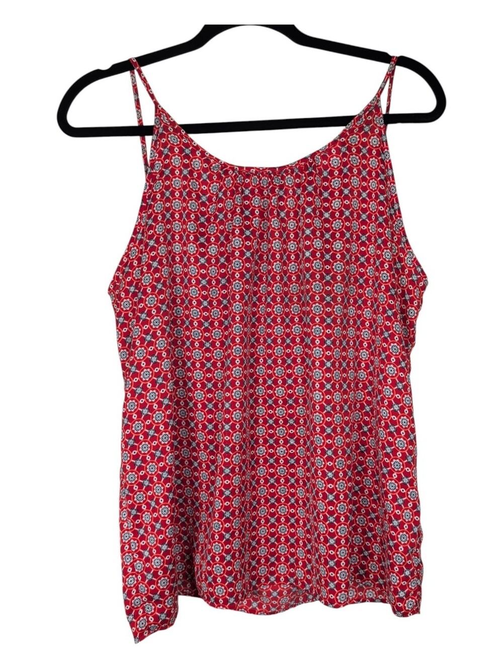 Red Printed Spaghetti Strap Women's Tank Top - Picture 3 of 6